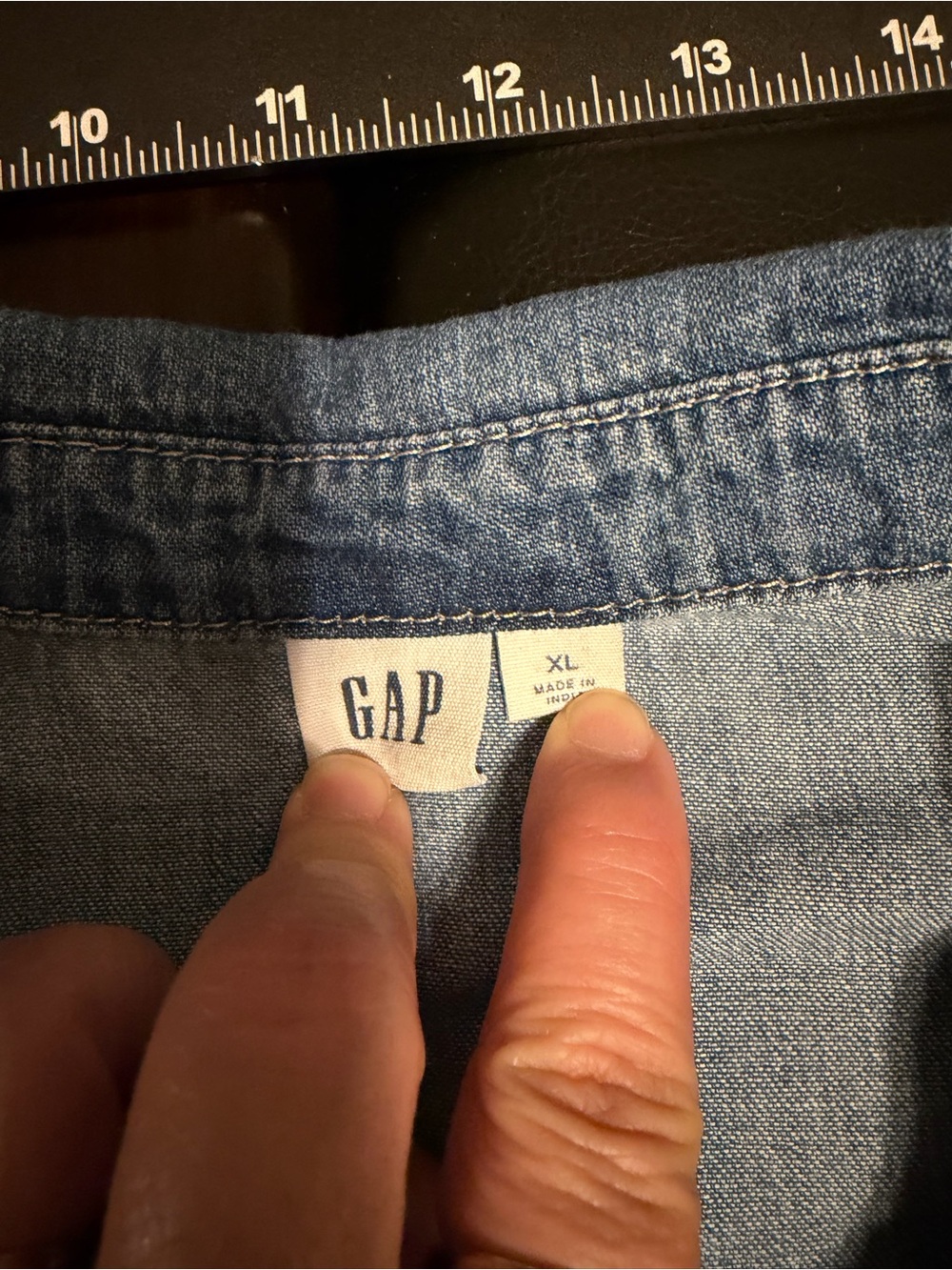 GAP Light Blue Denim Button-Down Shirt - Picture 4 of 6
